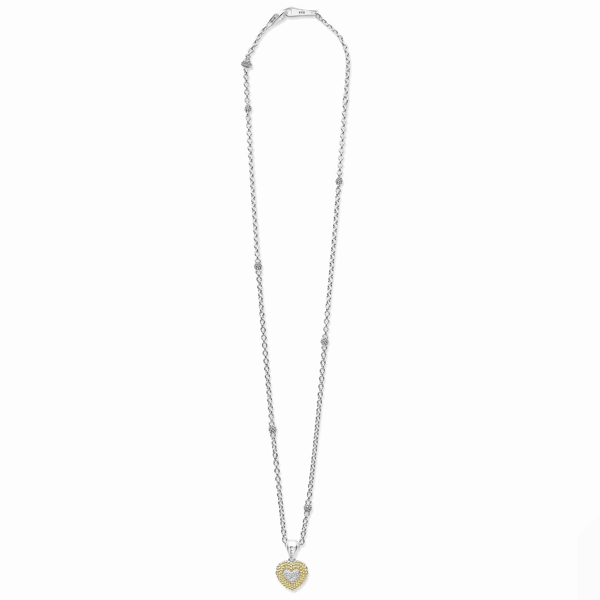 Caviar Lux Diamond Heart Necklace