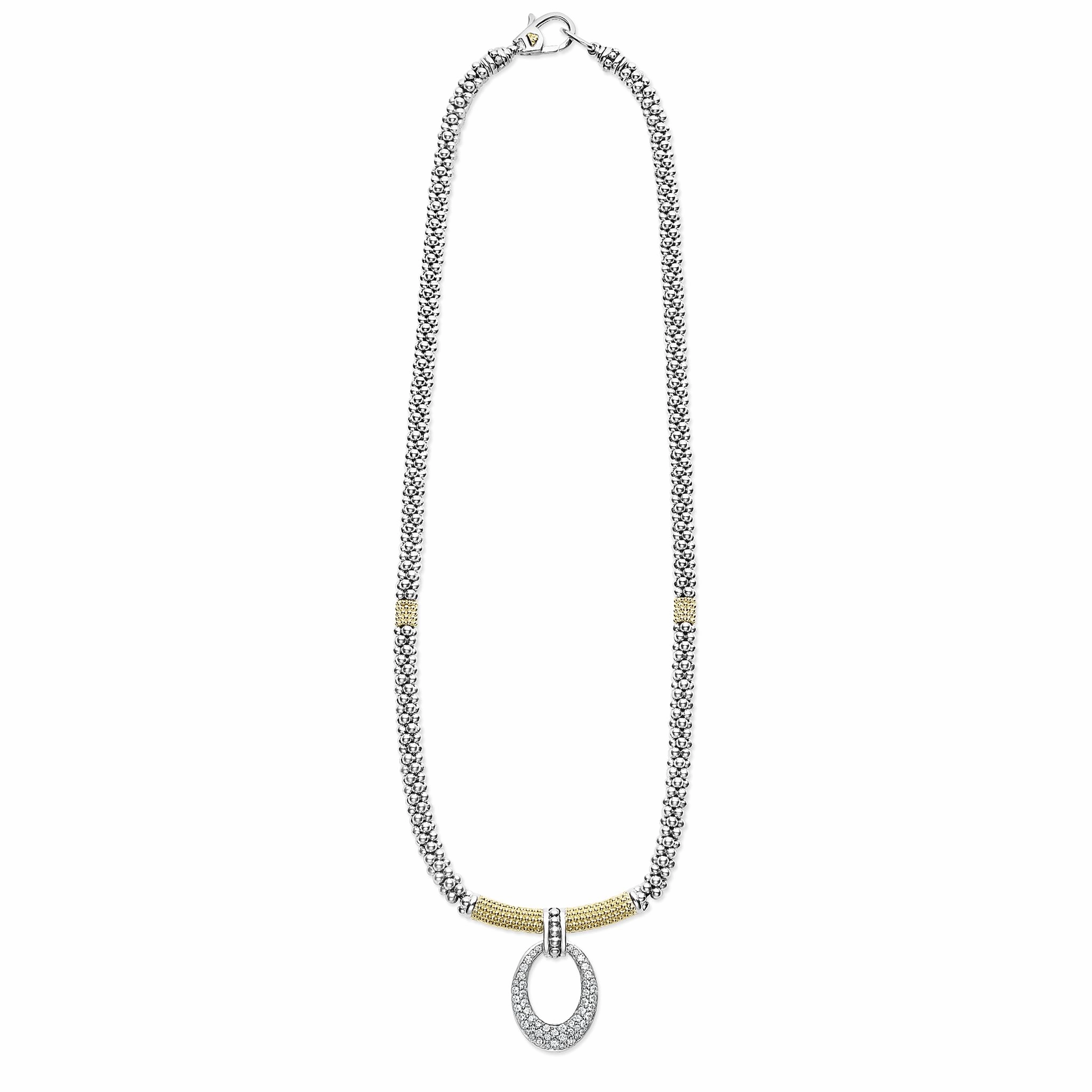 Caviar Lux Diamond Oval Caviar Necklace