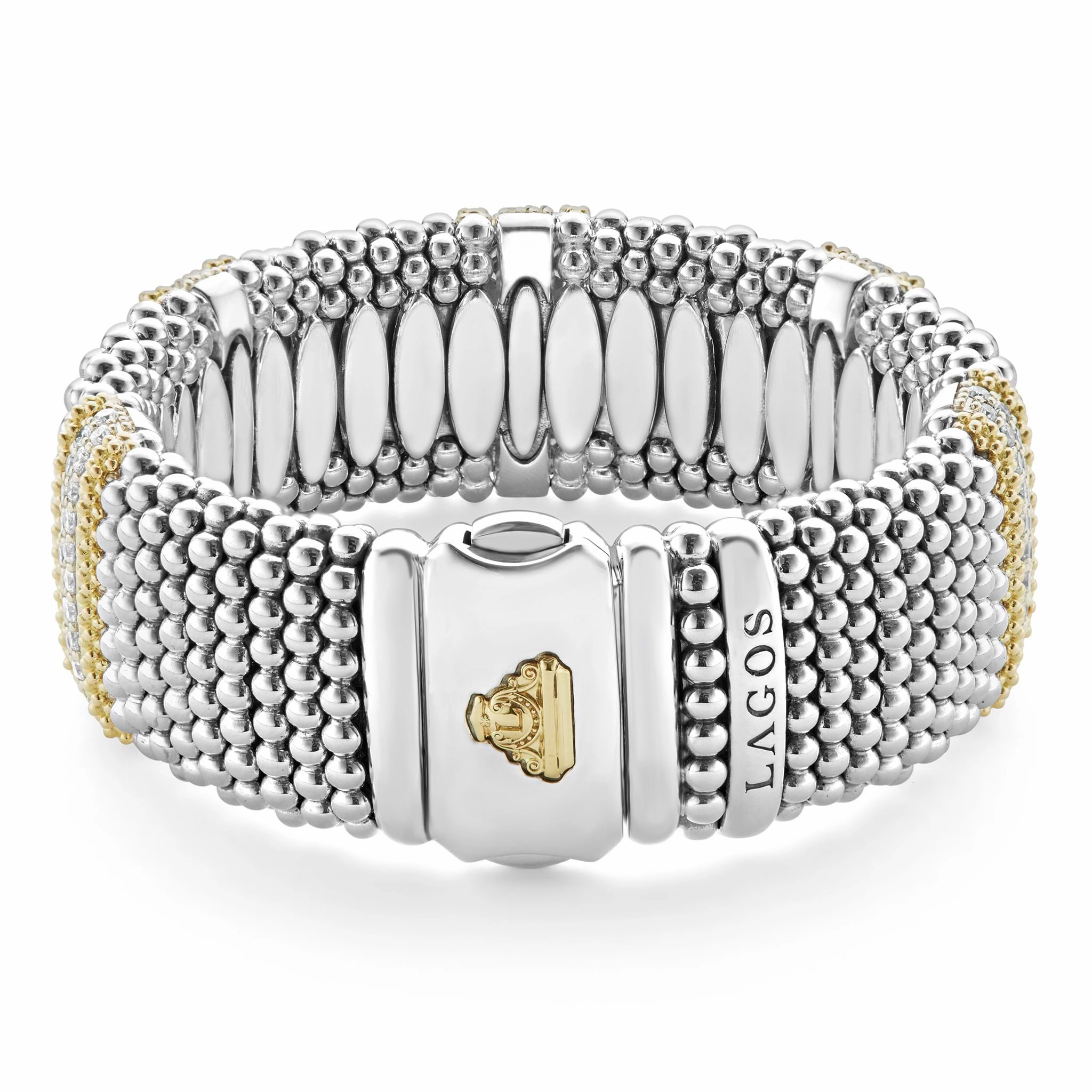 Caviar Lux Five Station Diamond Caviar Bracelet | 23mm