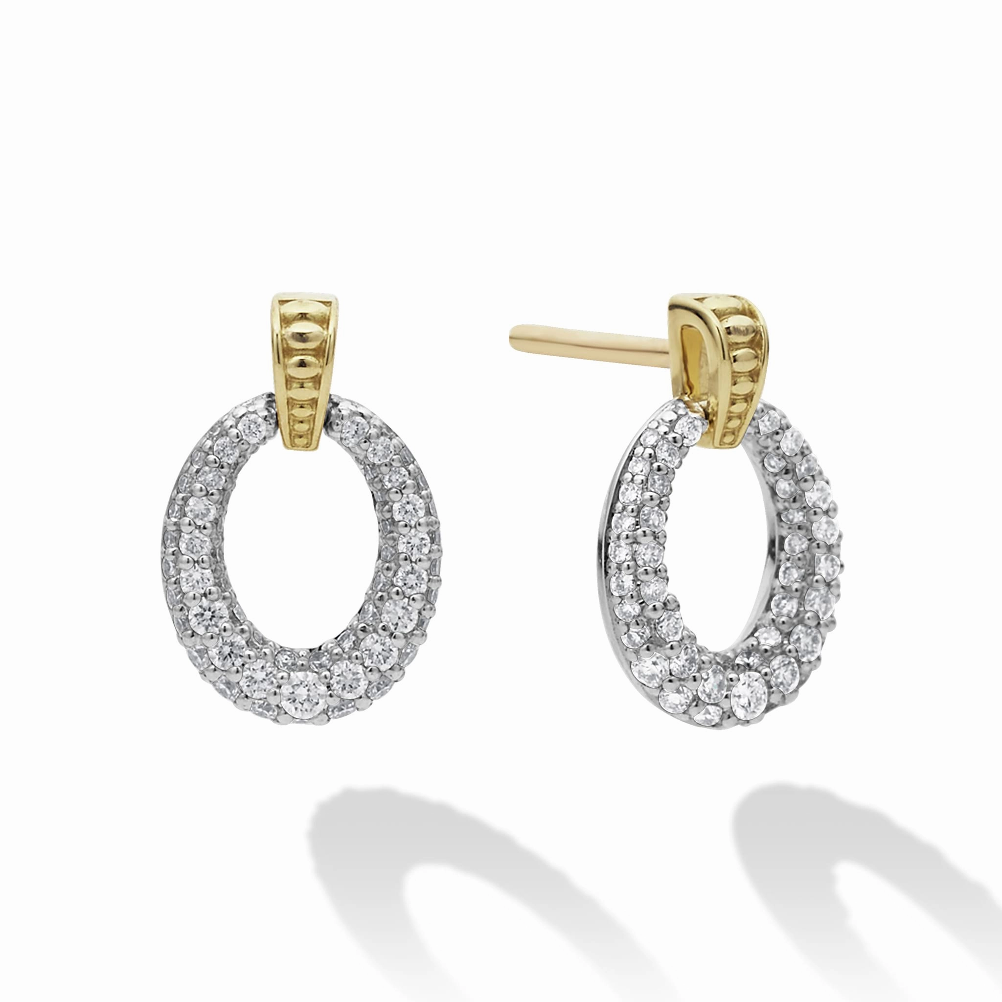 Caviar Lux Oval Diamond Stud Earrings