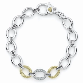 Caviar Lux Single Station Diamond Link Bracelet