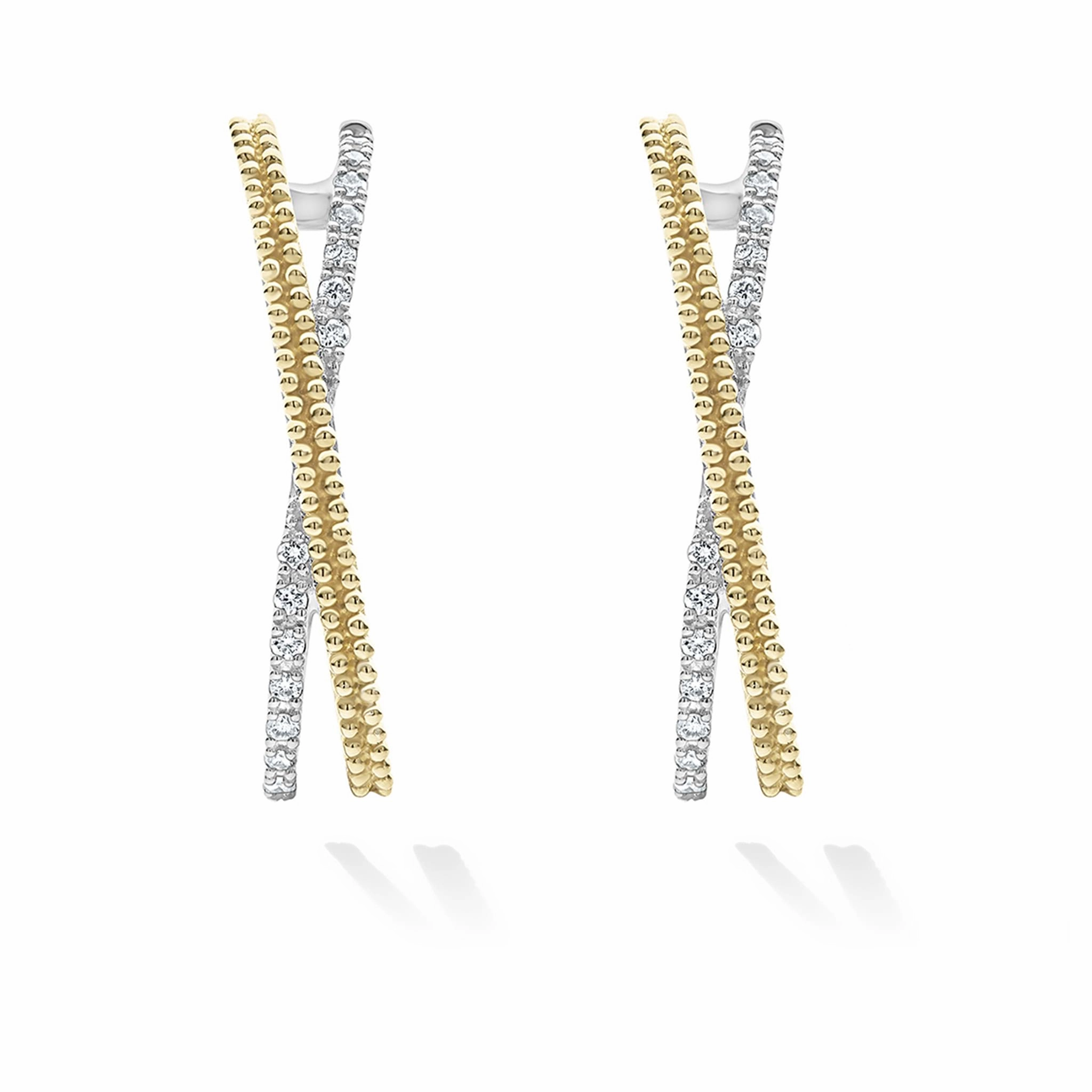 Caviar Lux Thin Two-Tone Caviar X Diamond Hoop