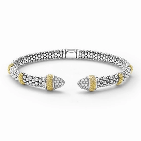 Caviar Lux Two-Tone Caviar Diamond Versa Torque Bracelet