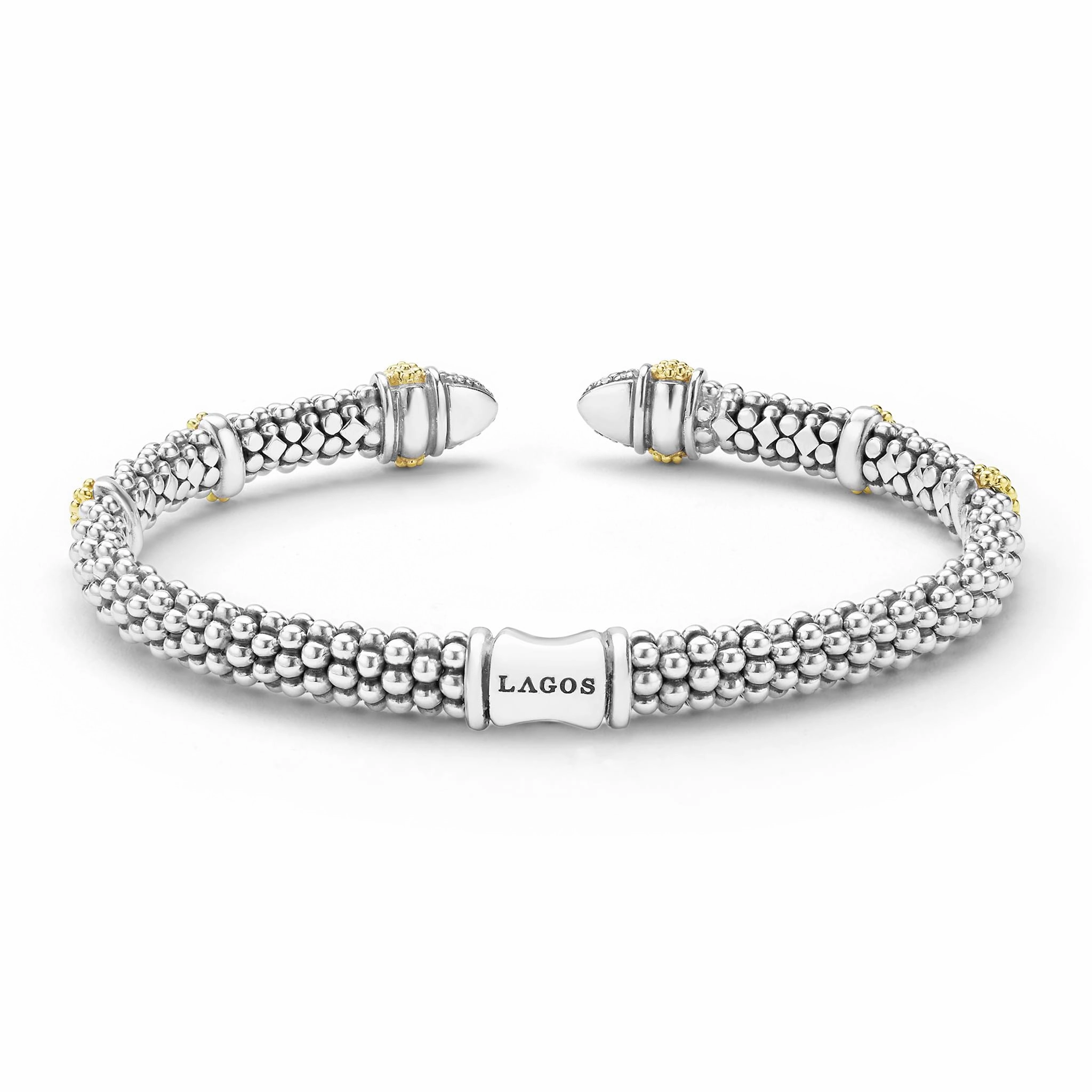 Caviar Lux Two-Tone Caviar Diamond Versa Torque Bracelet