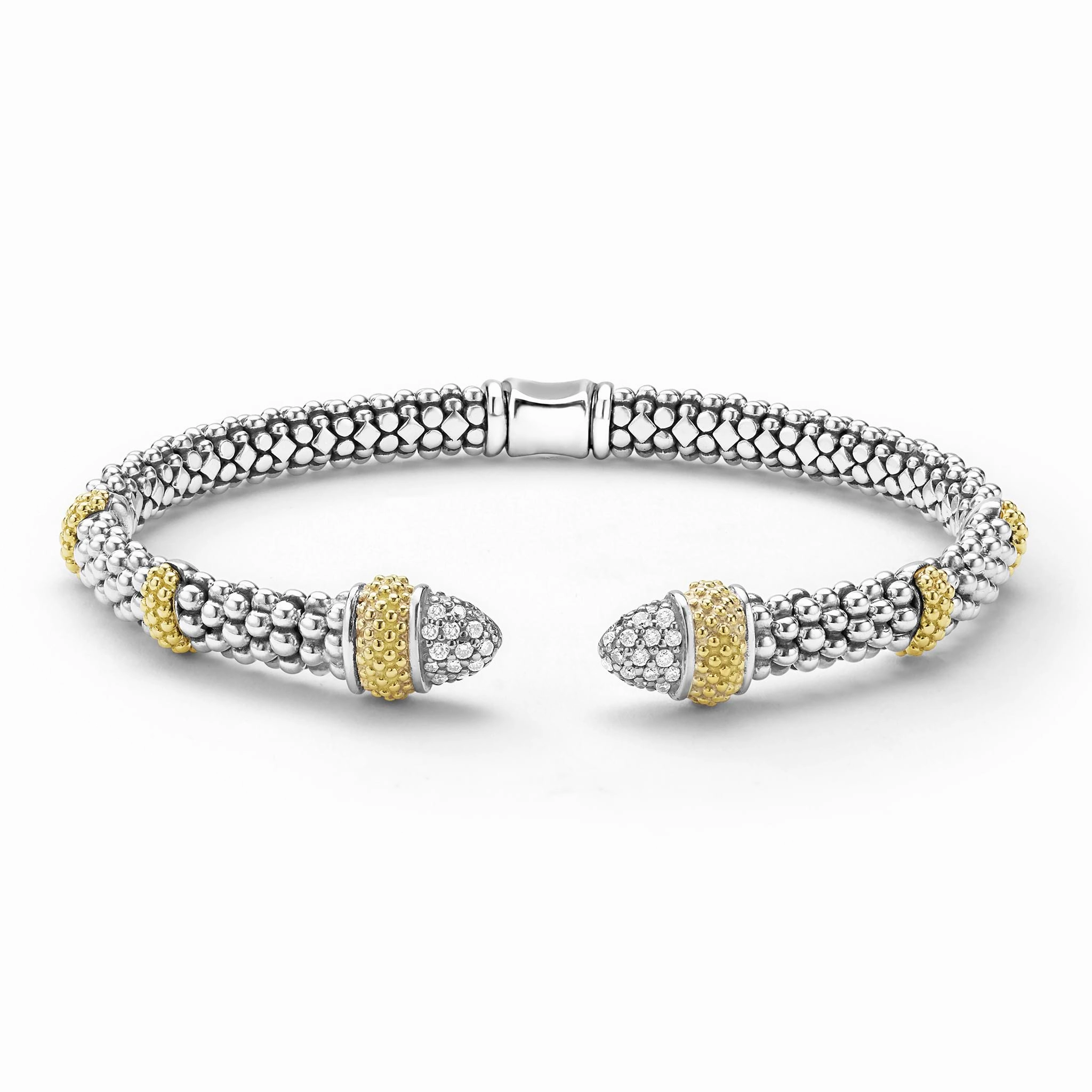 Caviar Lux Two-Tone Caviar Diamond Versa Torque Bracelet
