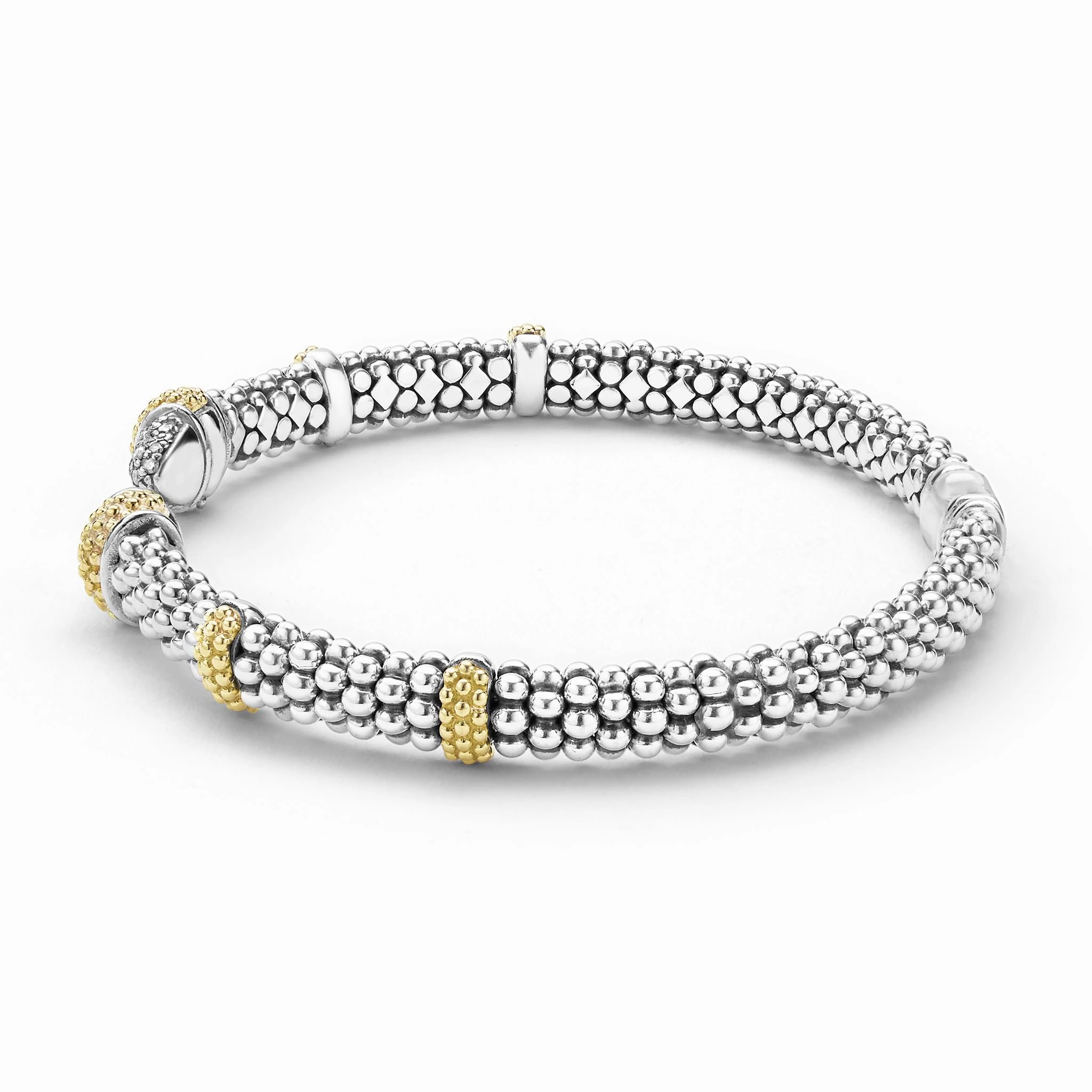 Caviar Lux Two-Tone Caviar Diamond Versa Torque Bracelet