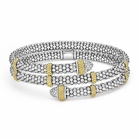 Caviar Lux Two-Tone Caviar Diamond Versa Wrap Bracelet
