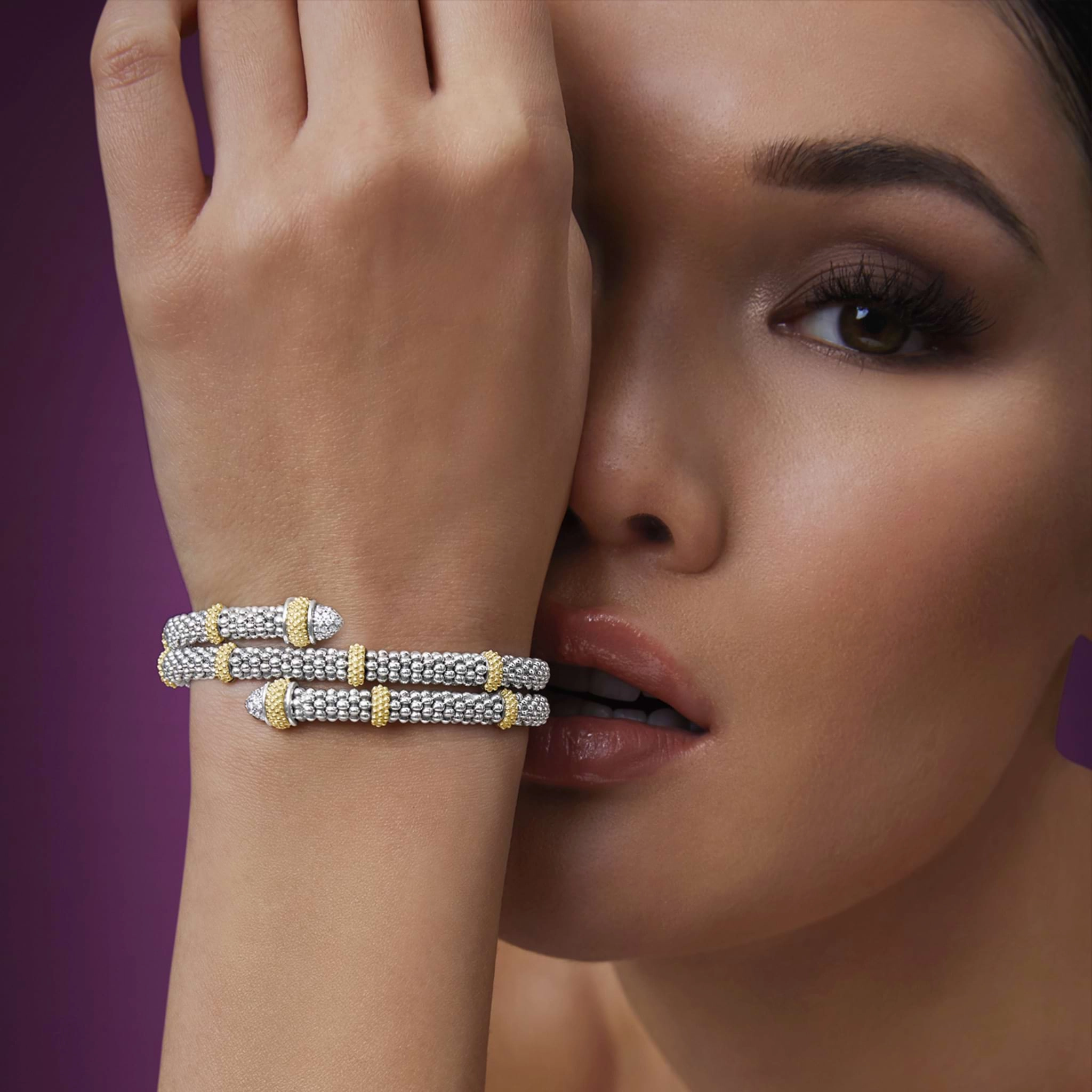 Caviar Lux Two-Tone Caviar Diamond Versa Wrap Bracelet