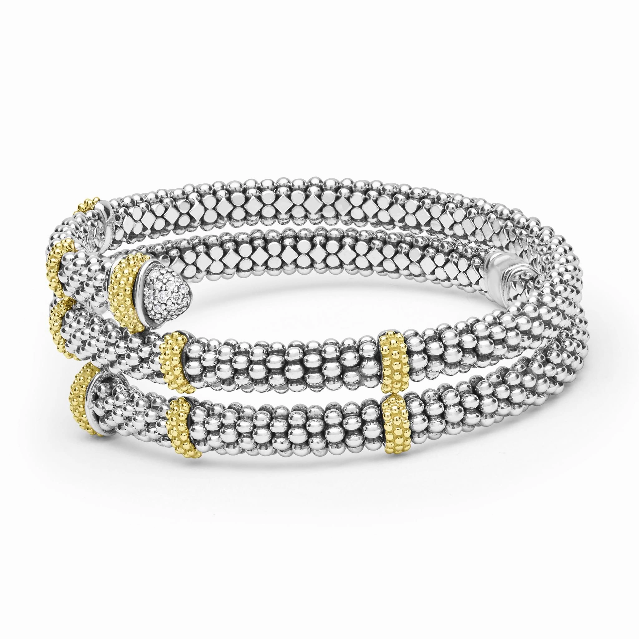 Caviar Lux Two-Tone Caviar Diamond Versa Wrap Bracelet