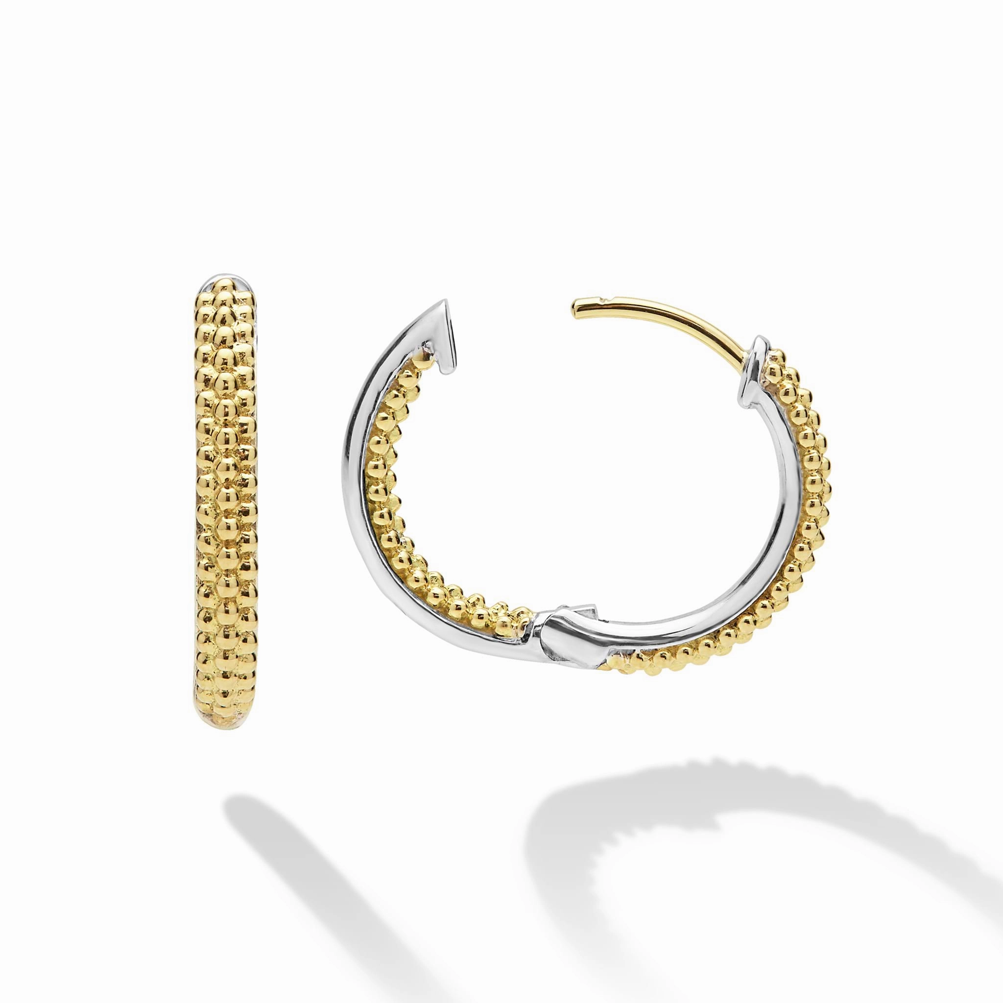 Caviar Lux Two-Tone Caviar Huggie Earrings