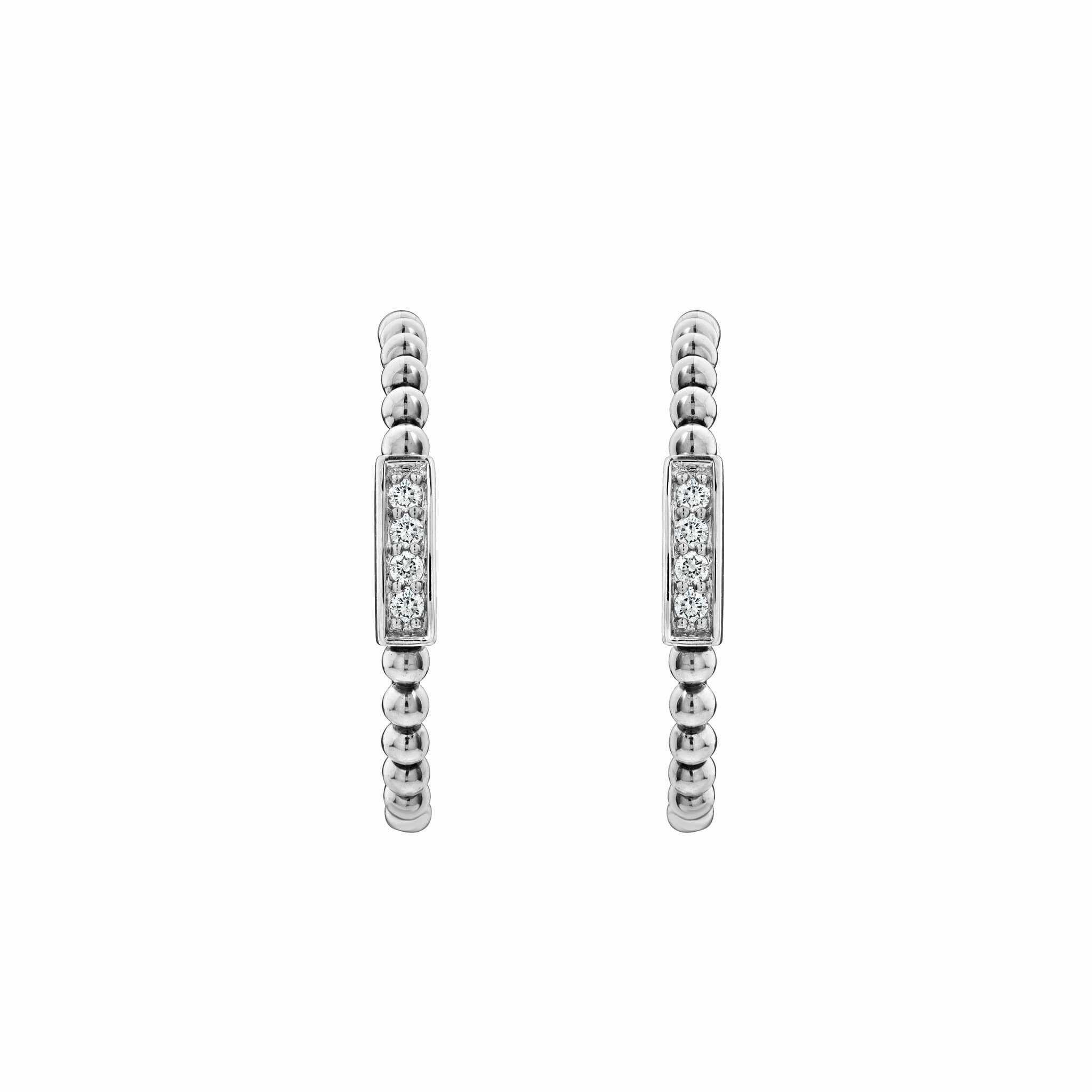 Caviar Spark Beaded Diamond Hoop Earrings