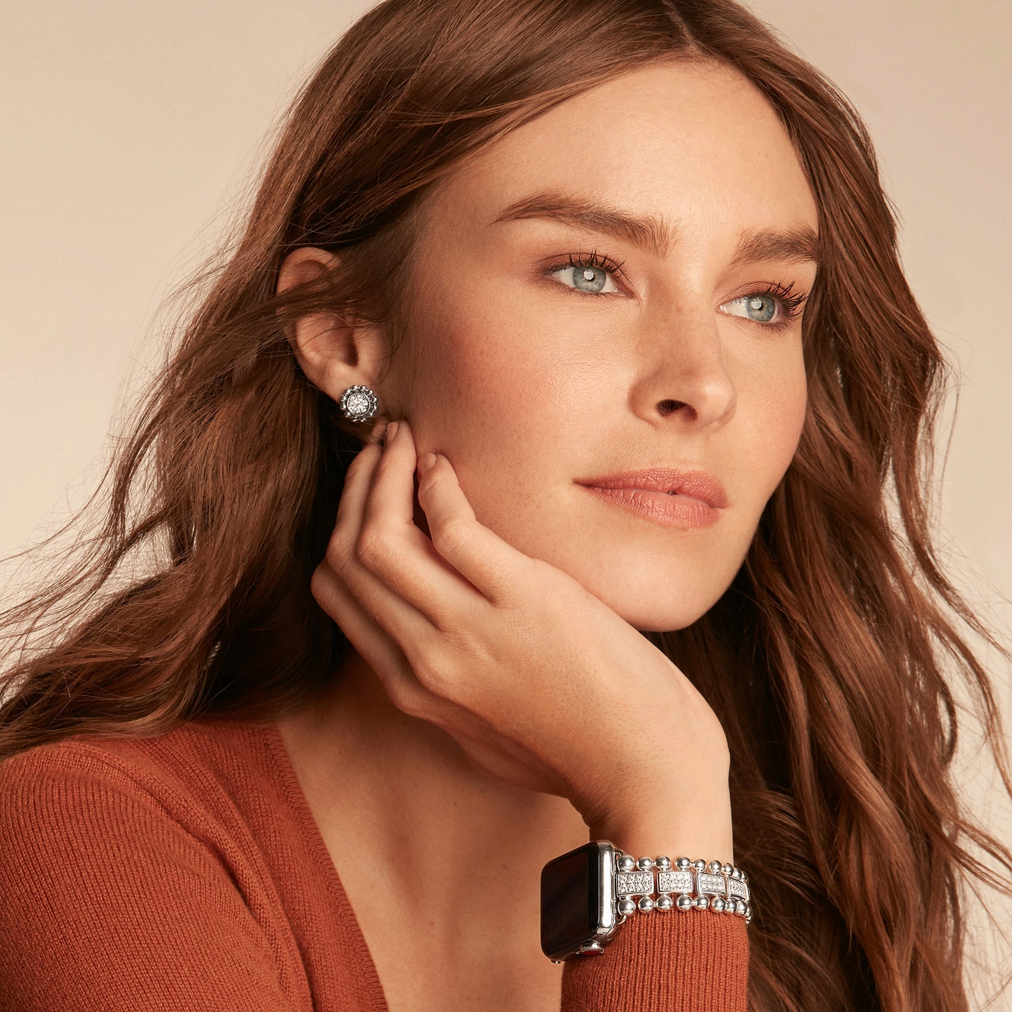 Caviar Spark Caviar Circle Diamond Stud Earrings