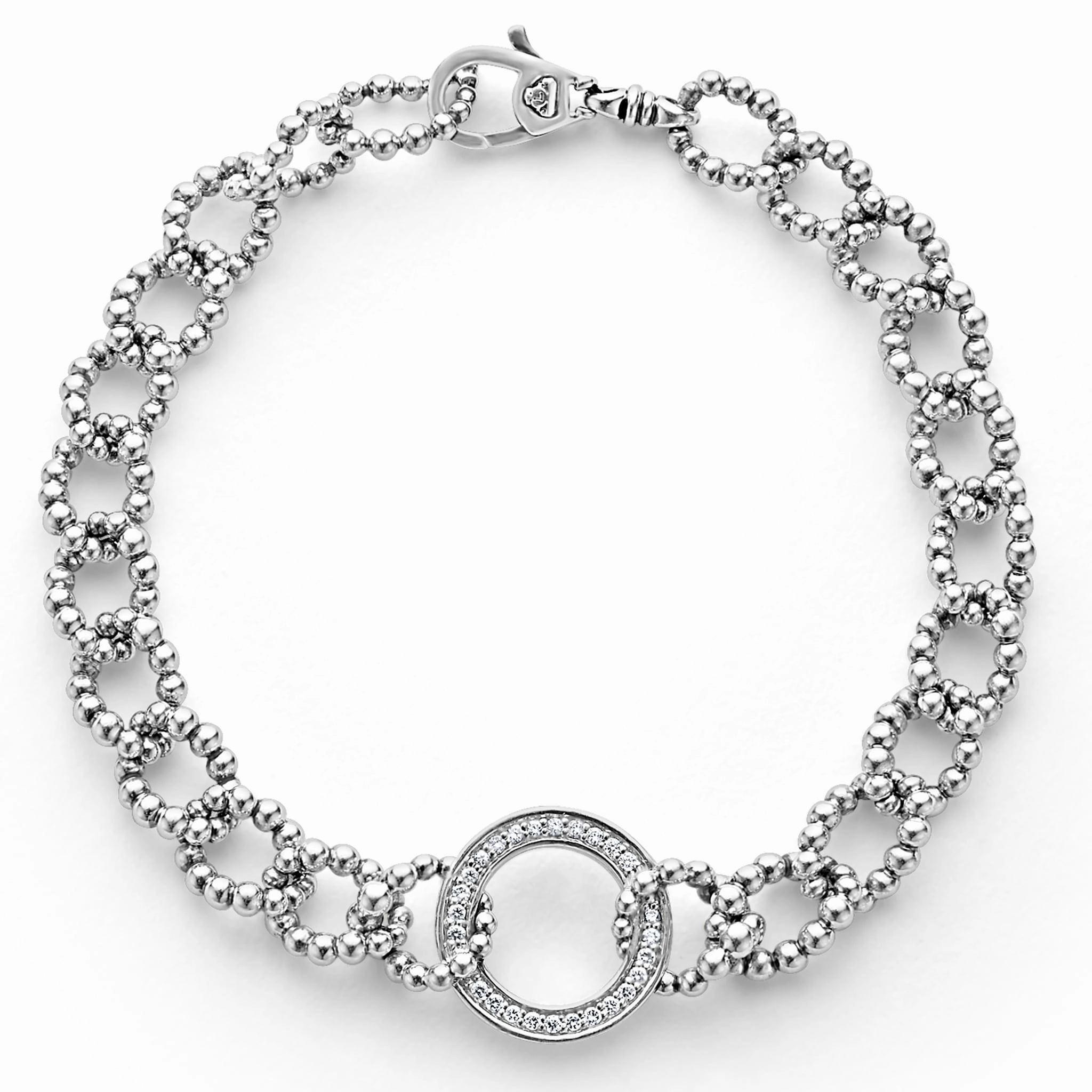 Caviar Spark Circle Diamond Link Bracelet