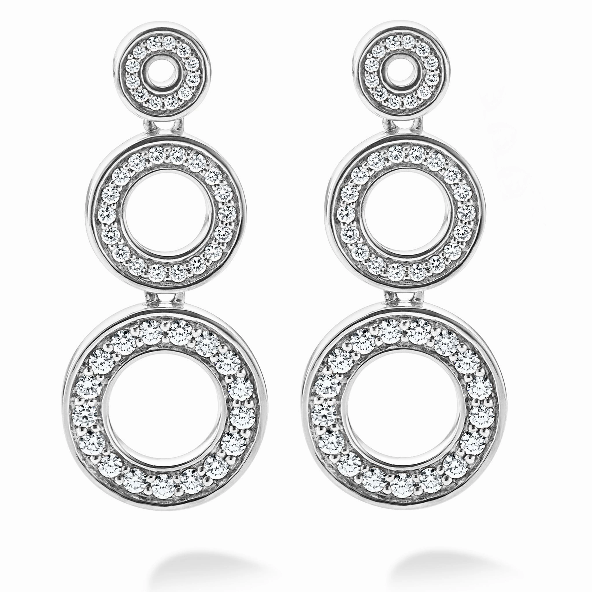 Caviar Spark Diamond Circle Drop Earrings