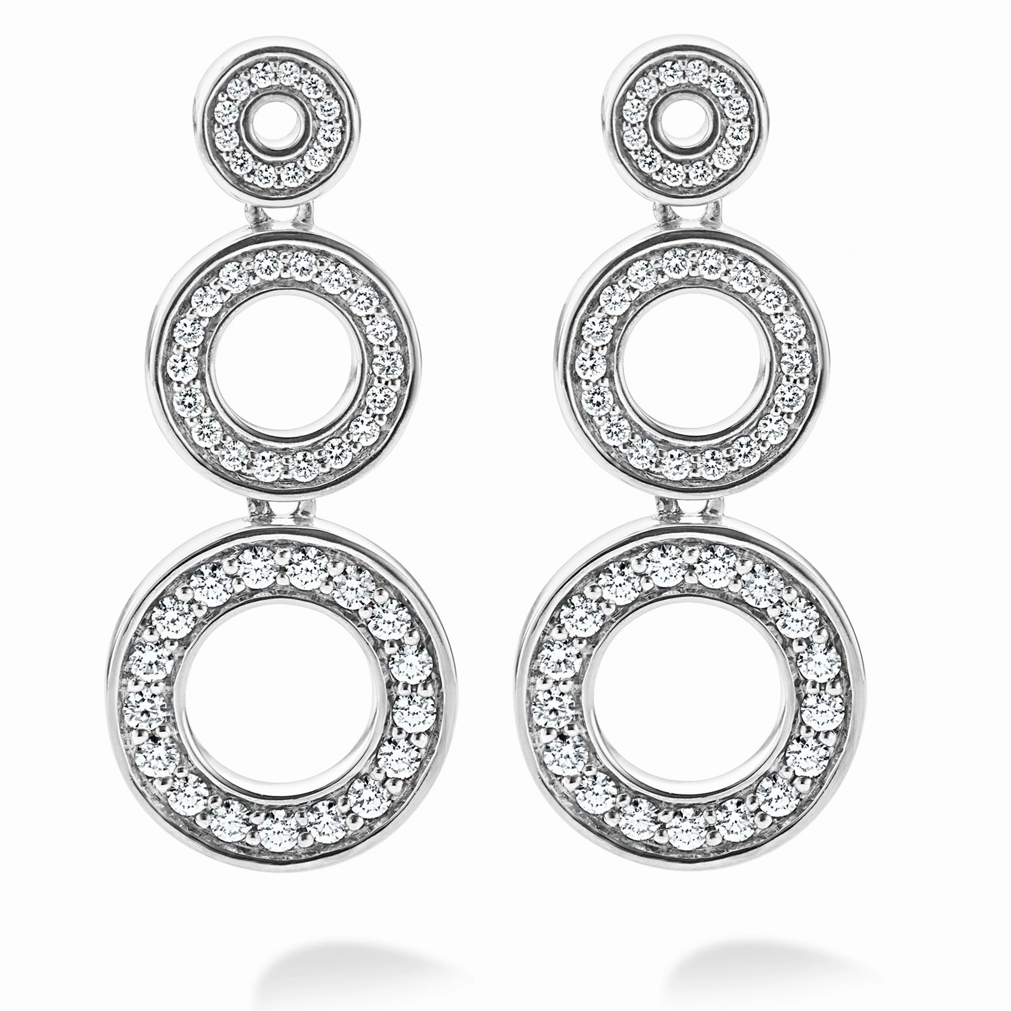 Caviar Spark Diamond Circle Drop Earrings