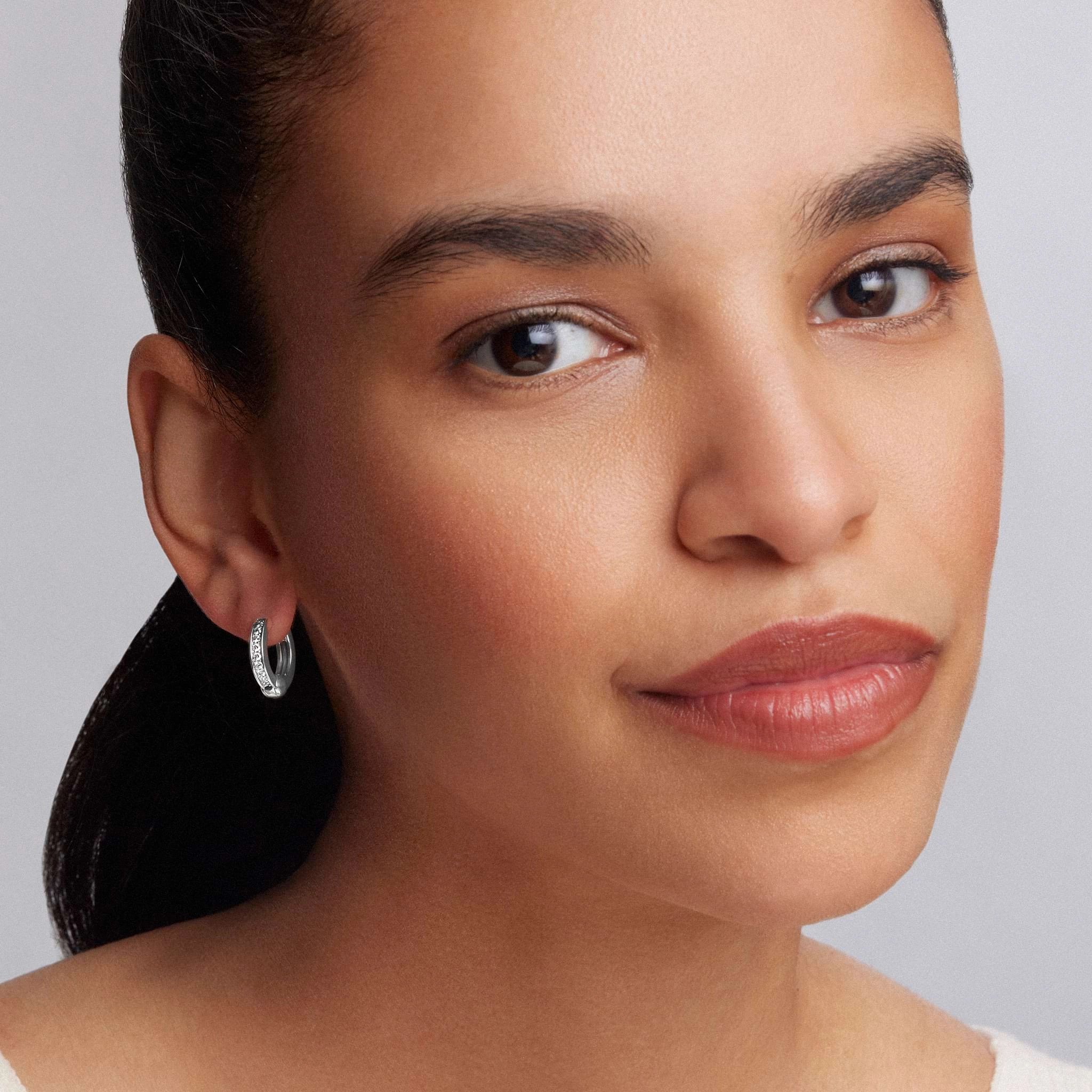 Caviar Spark Diamond Huggie Earrings