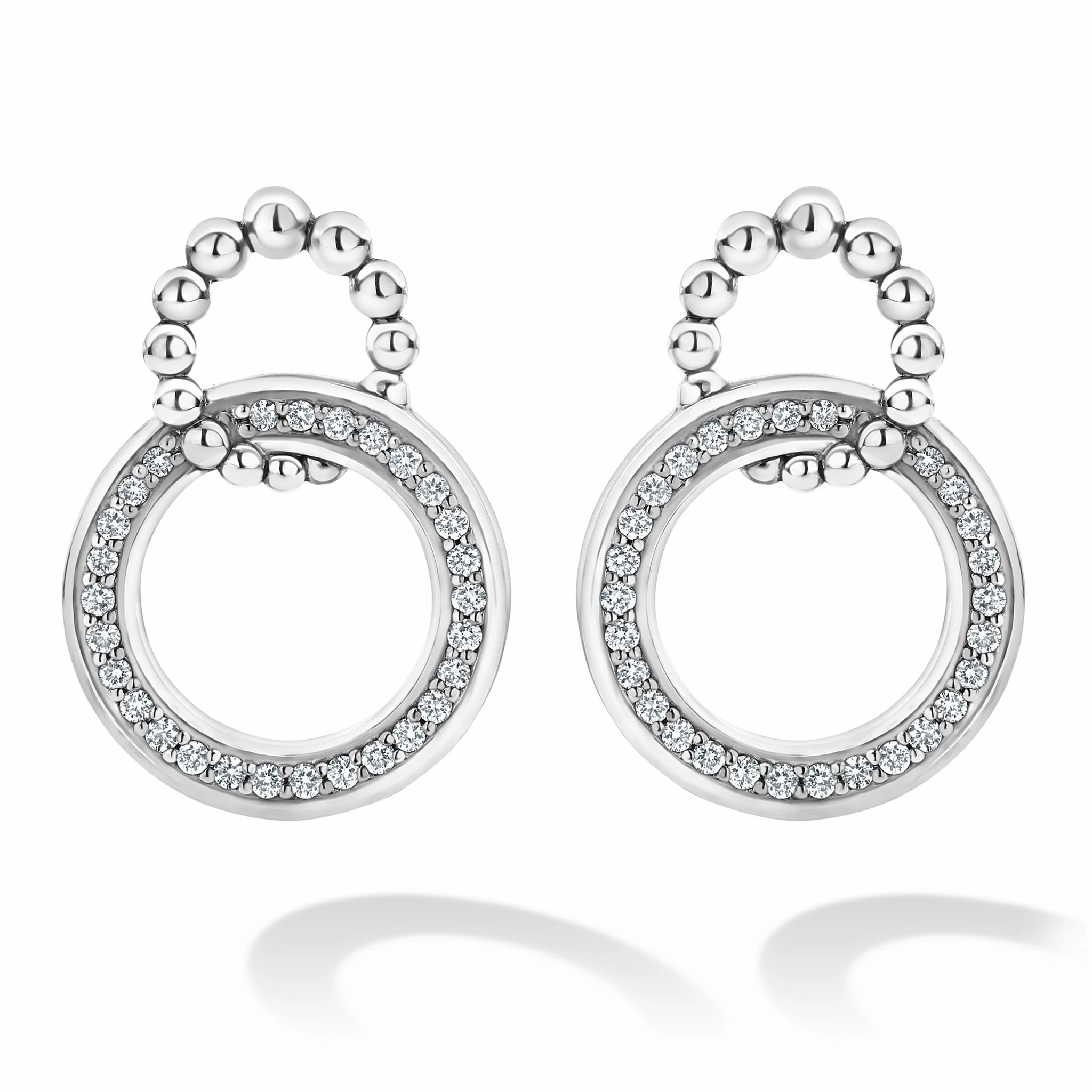 Caviar Spark Double Circle Diamond Caviar Earrings