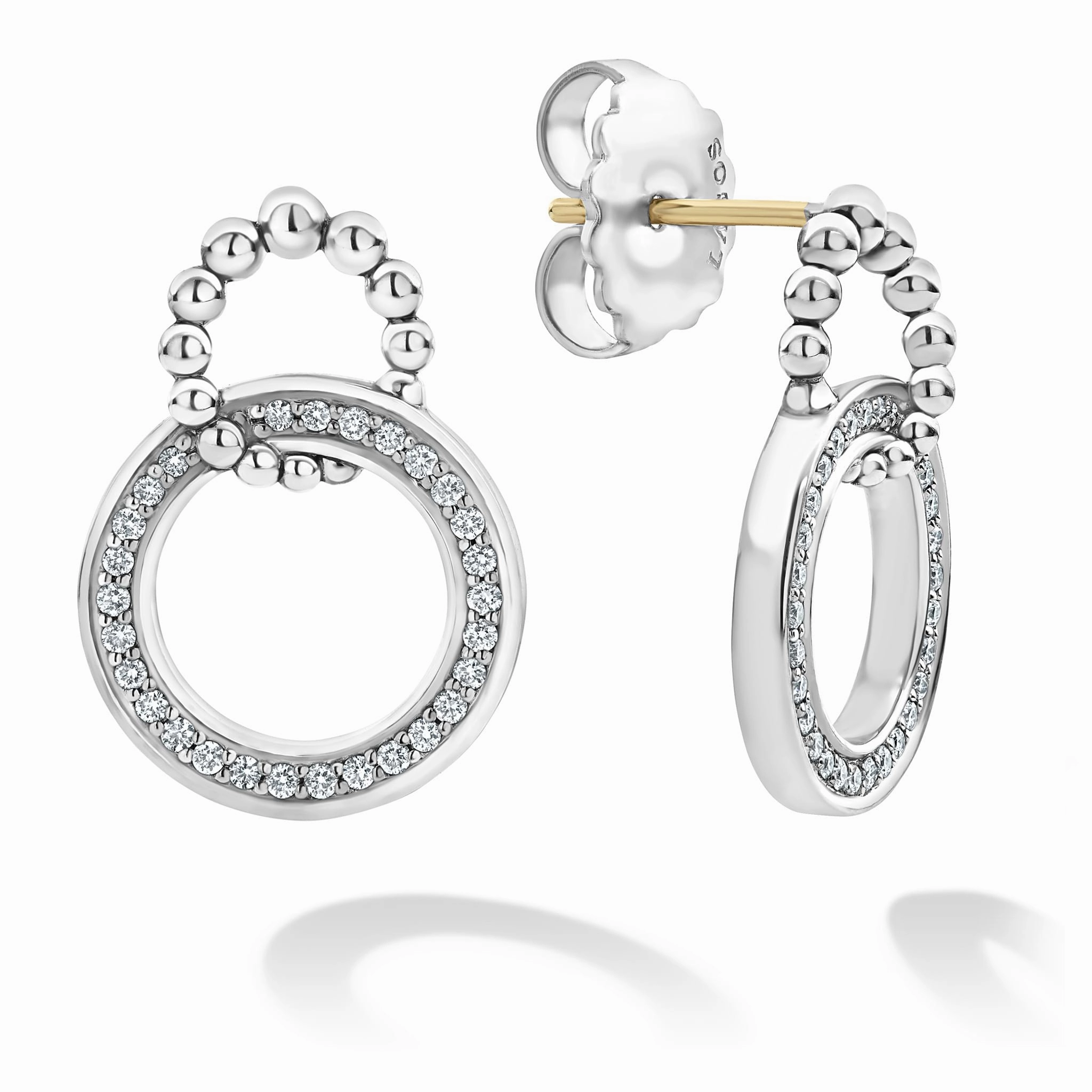 Caviar Spark Double Circle Diamond Caviar Earrings