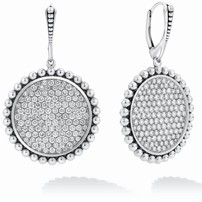 Caviar Spark Large Caviar Circle Diamond Drop Earrings