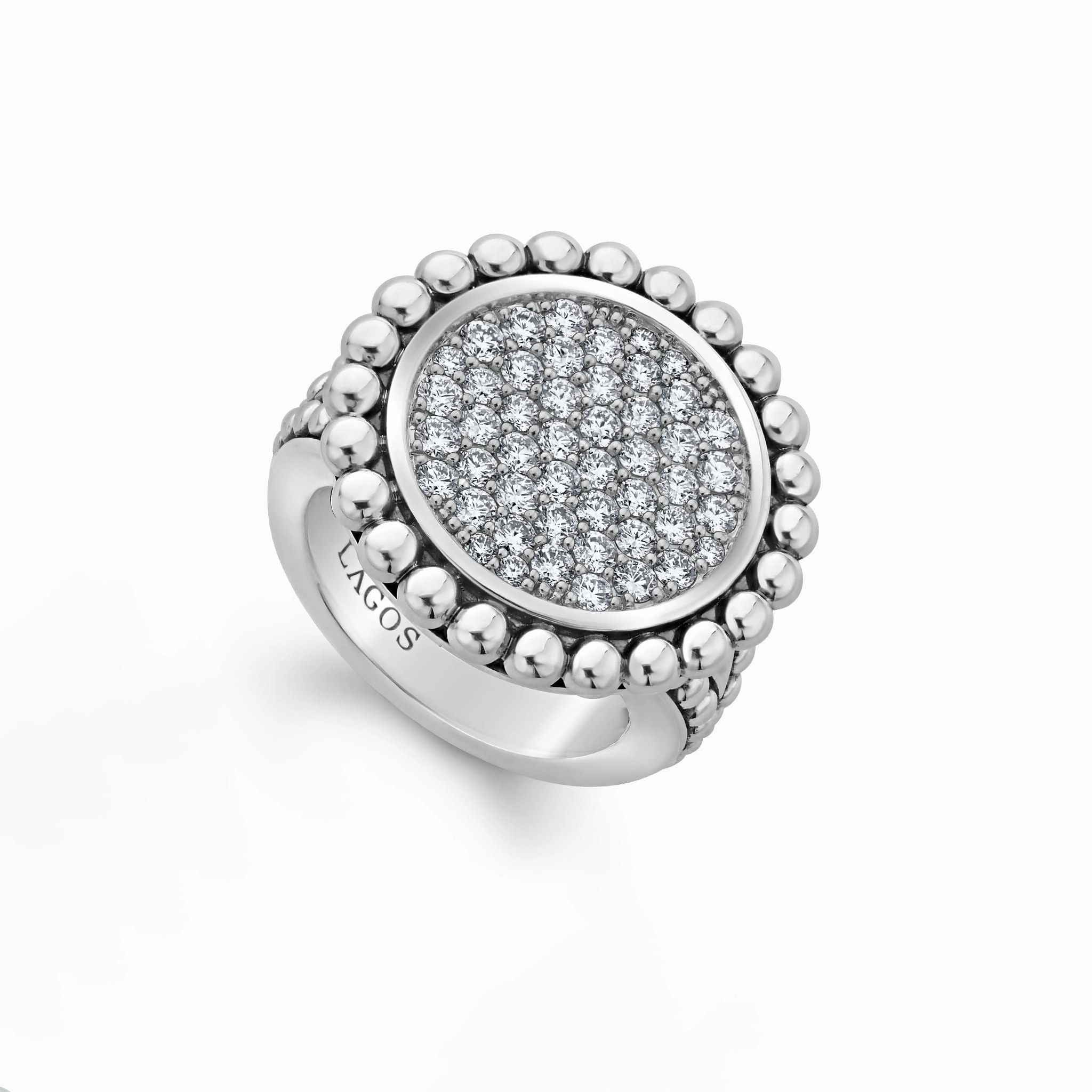 Caviar Spark Large Caviar Circle Diamond Ring