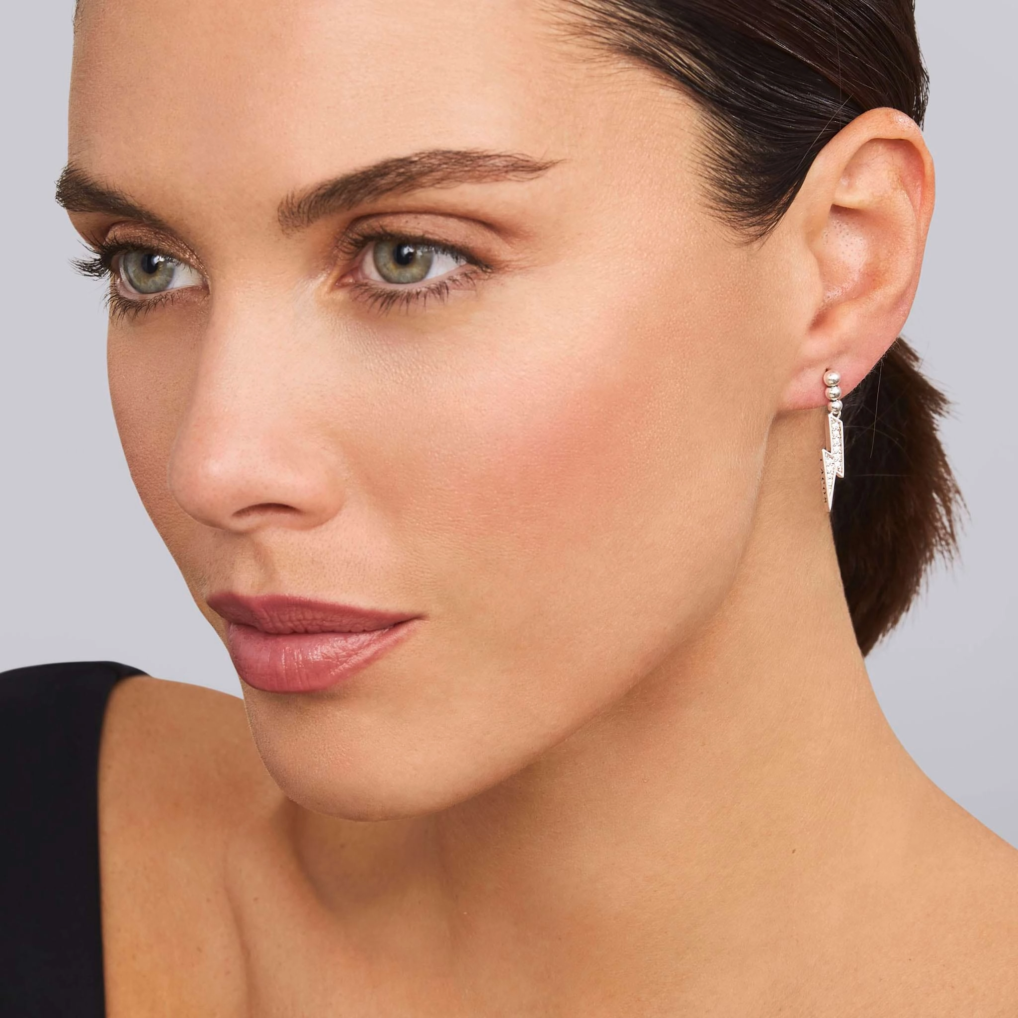 Caviar Spark Lightning Bolt Diamond Drop Earrings