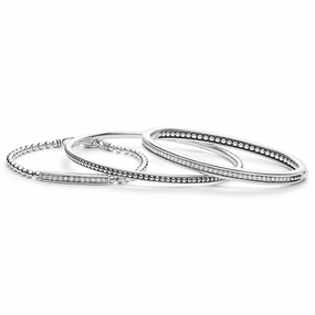 Caviar Spark Silver and Diamond Bangle Gift Set