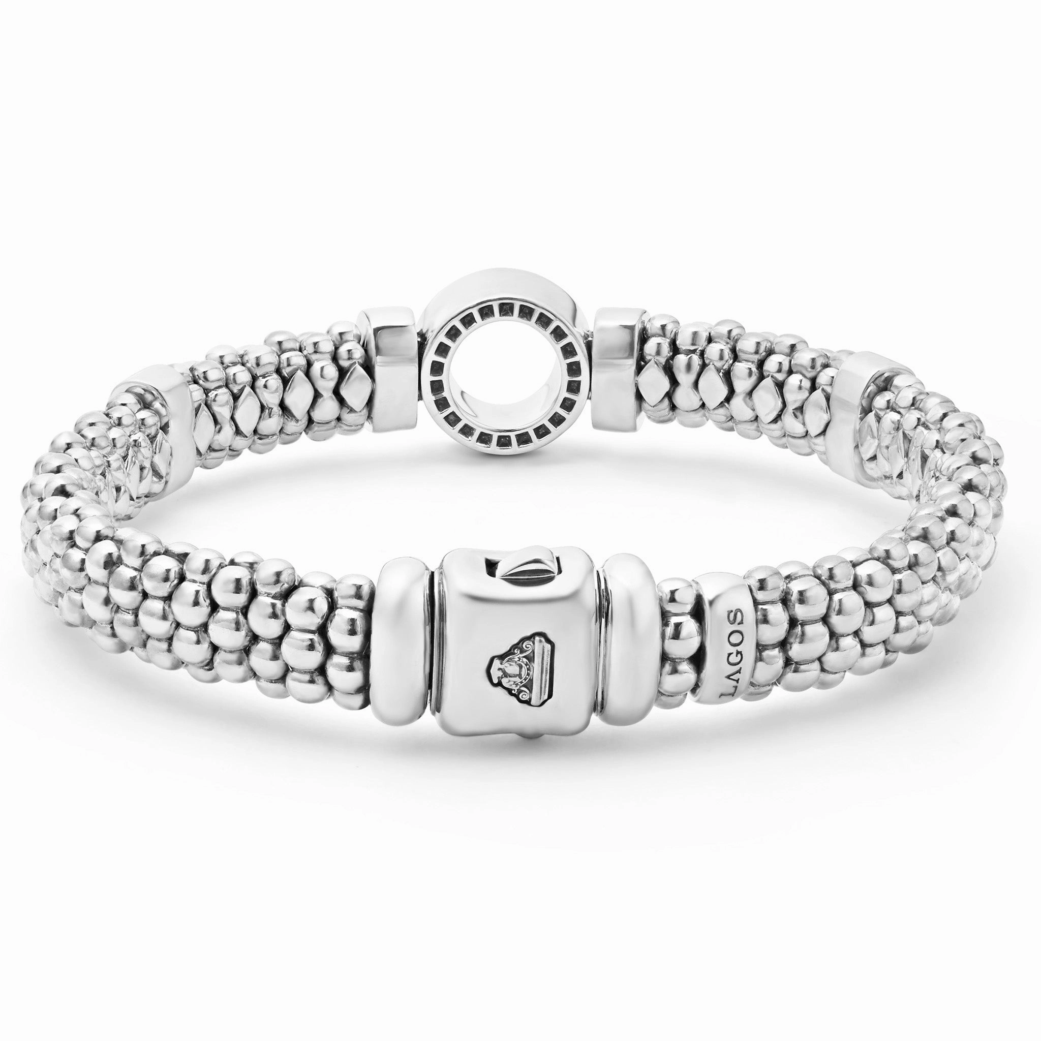Caviar Spark Single Station Diamond Circle Caviar Bracelet | 9mm