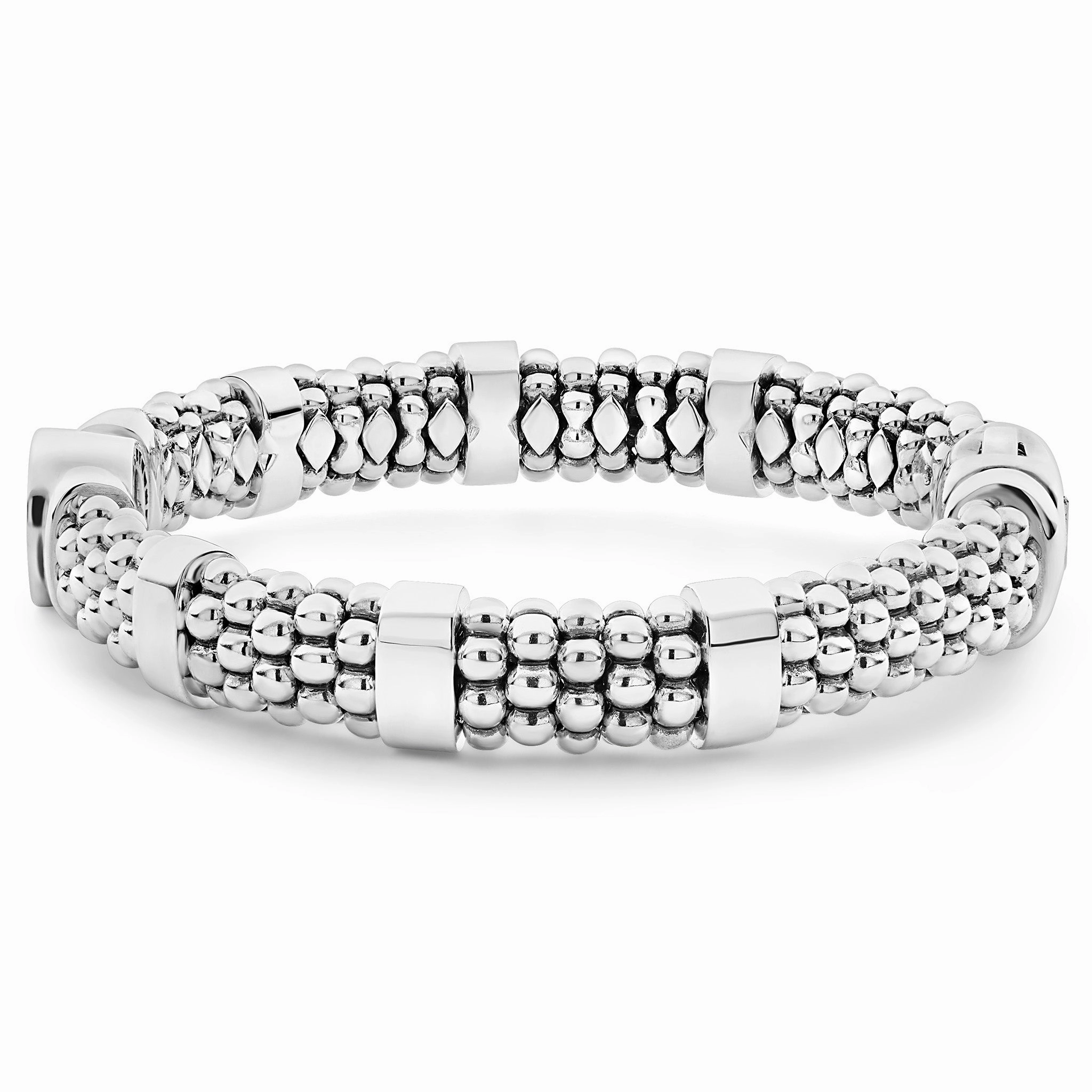 Caviar Spark Single Station Diamond Circle Caviar Bracelet | 9mm