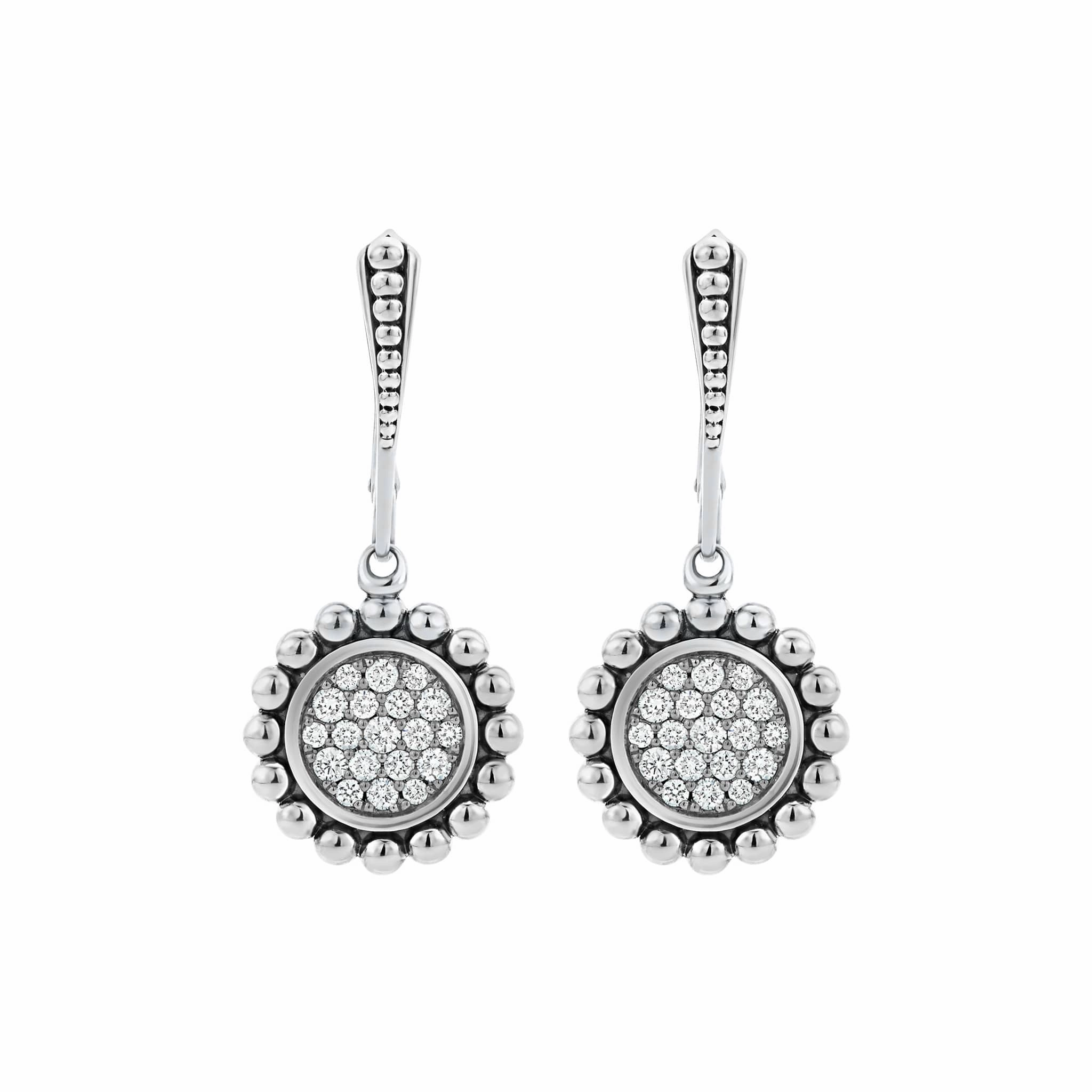 Caviar Spark Small Caviar Circle Diamond Drop Earrings