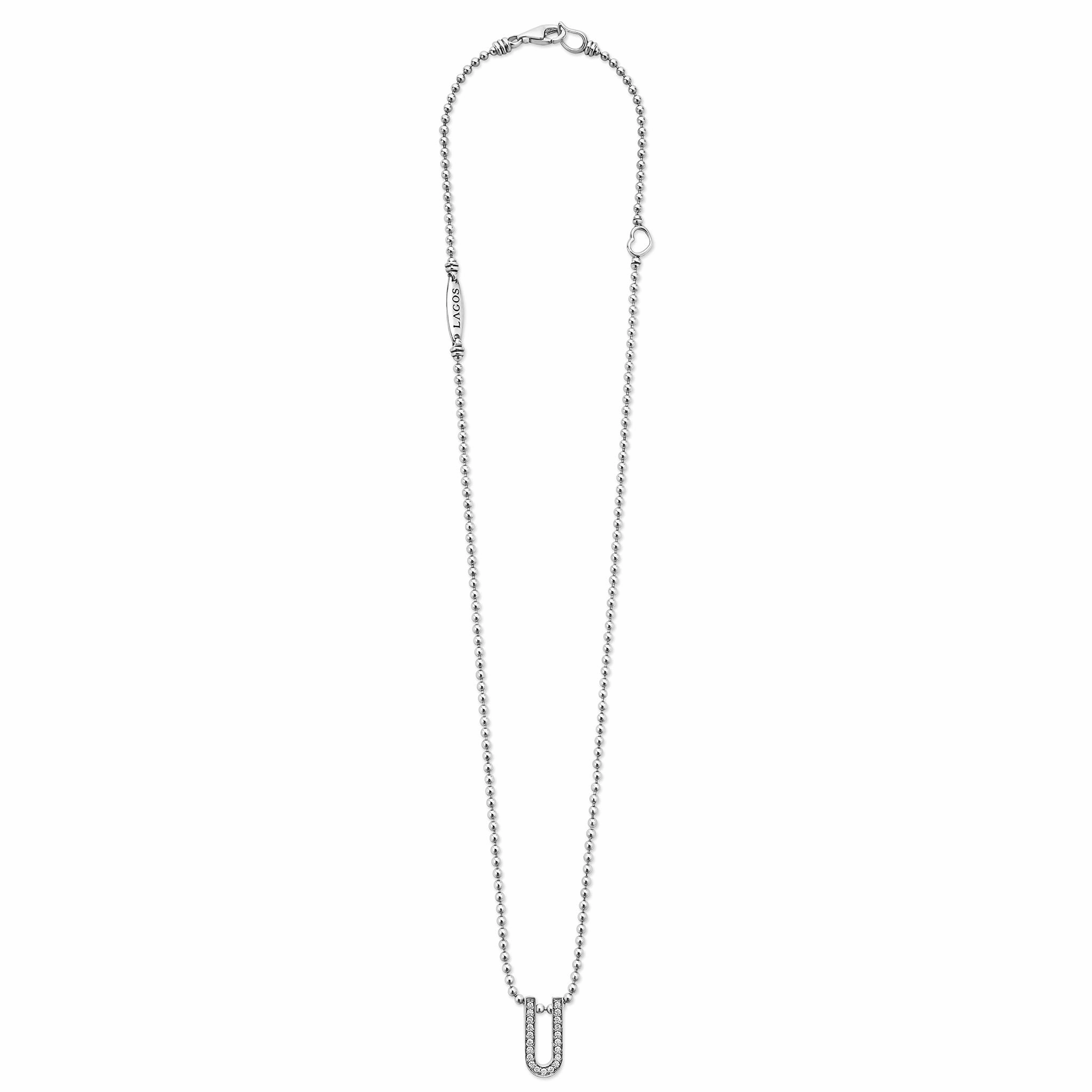 Caviar Spark Small Linear Diamond Pendant Necklace
