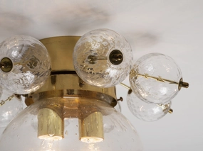 Ceiling Light in Brass and Structured Clear Glass Knife Set,Kitchen Knives
