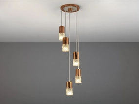 Ceiling Light with Five Pendants in Copper and Glass Knife Set,Kitchen Knives
