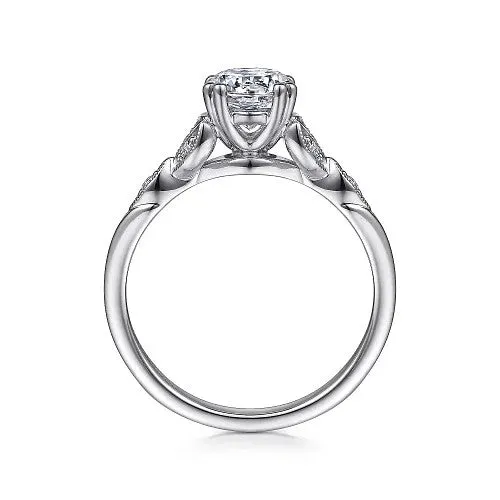 Celia - 14K White Gold Round Diamond Engagement Ring (setting only)