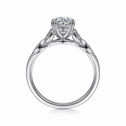 Celia - 14K White Gold Round Diamond Engagement Ring (setting only)