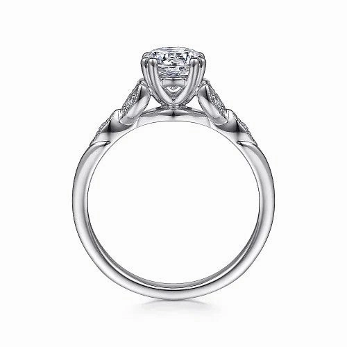 Celia - 14K White Gold Round Diamond Engagement Ring (setting only)