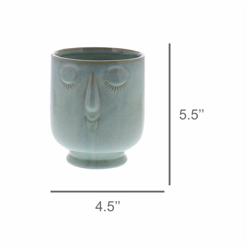 Celia Cachepot, Ceramic - Lrg - Teal