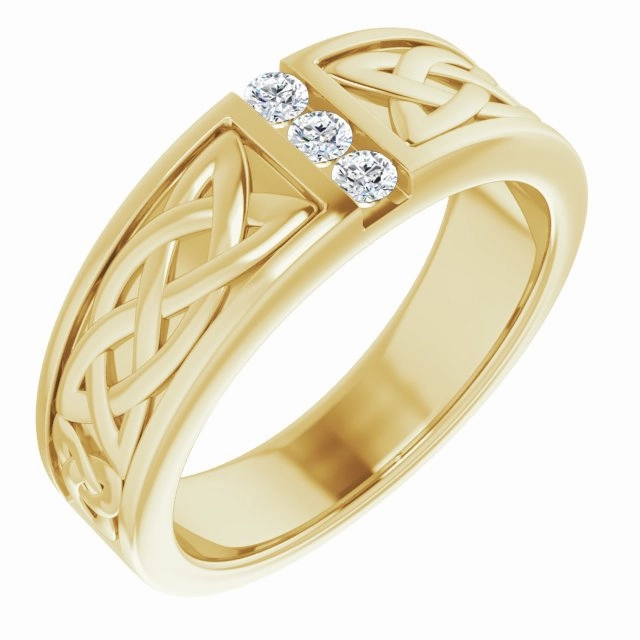 Celtic Knot Design 0.20 ctw Round Diamond Men's Ring