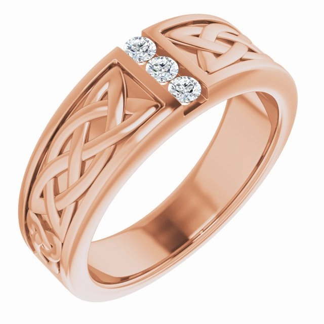 Celtic Knot Design 0.20 ctw Round Diamond Men's Ring
