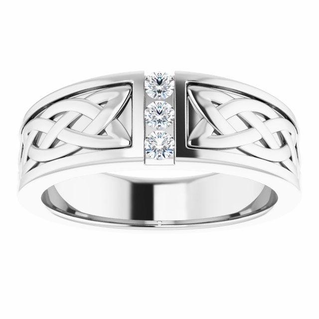 Celtic Knot Design 0.20 ctw Round Diamond Men's Ring
