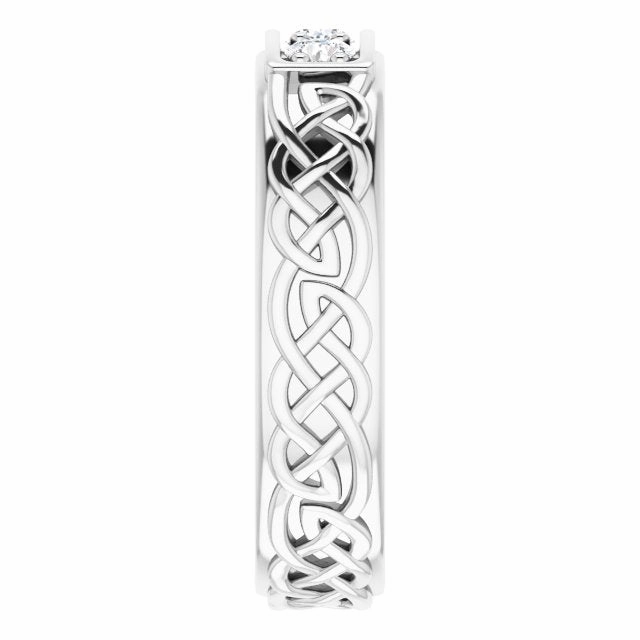 Celtic Knot Design 0.30 ctw Round Diamond Men's Ring