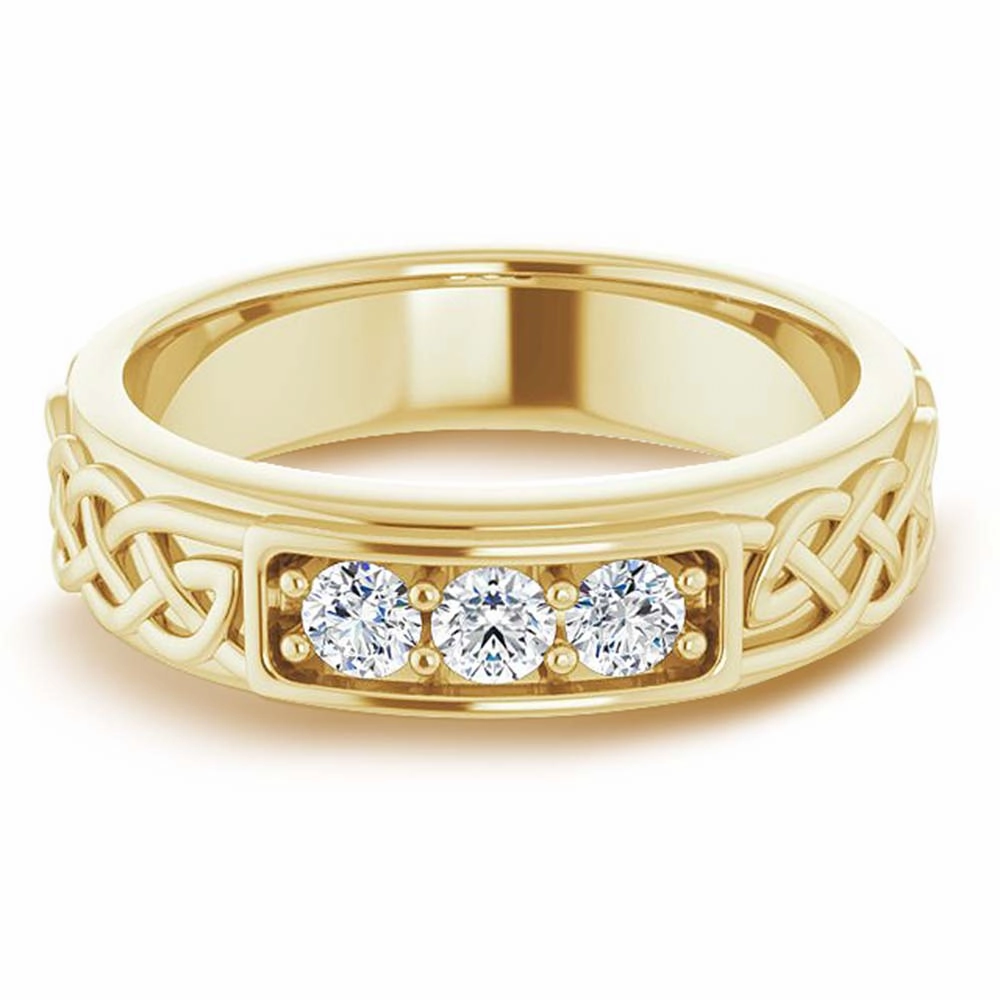 Celtic Knot Design 0.30 ctw Round Diamond Men's Ring