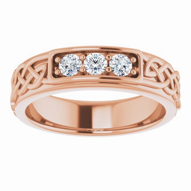 Celtic Knot Design 0.30 ctw Round Diamond Men's Ring