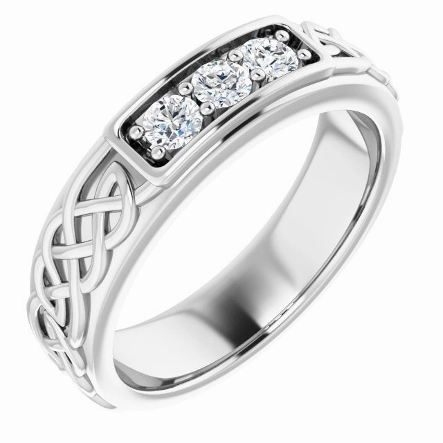 Celtic Knot Design 0.30 ctw Round Diamond Men's Ring