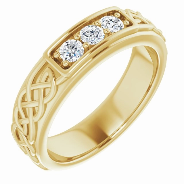 Celtic Knot Design 0.30 ctw Round Diamond Men's Ring