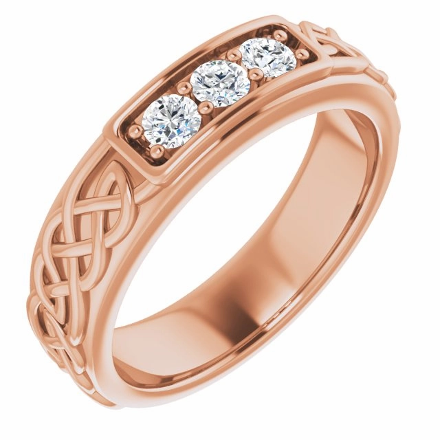 Celtic Knot Design 0.30 ctw Round Diamond Men's Ring