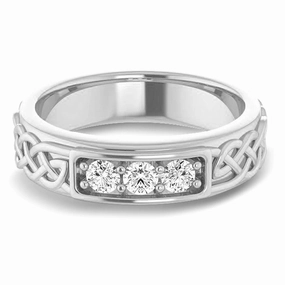 Celtic Knot Design 0.30 ctw Round Diamond Men's Ring