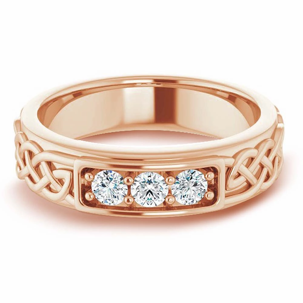 Celtic Knot Design 0.30 ctw Round Diamond Men's Ring