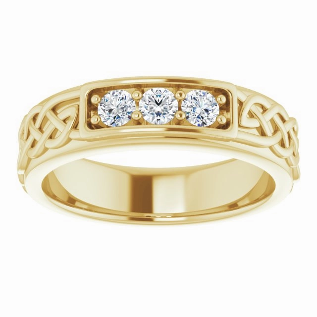 Celtic Knot Design 0.30 ctw Round Diamond Men's Ring