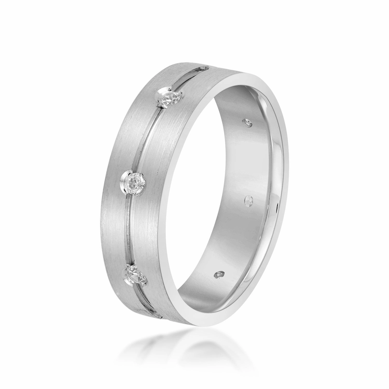 Central Groove Men's Diamond Wedding Band