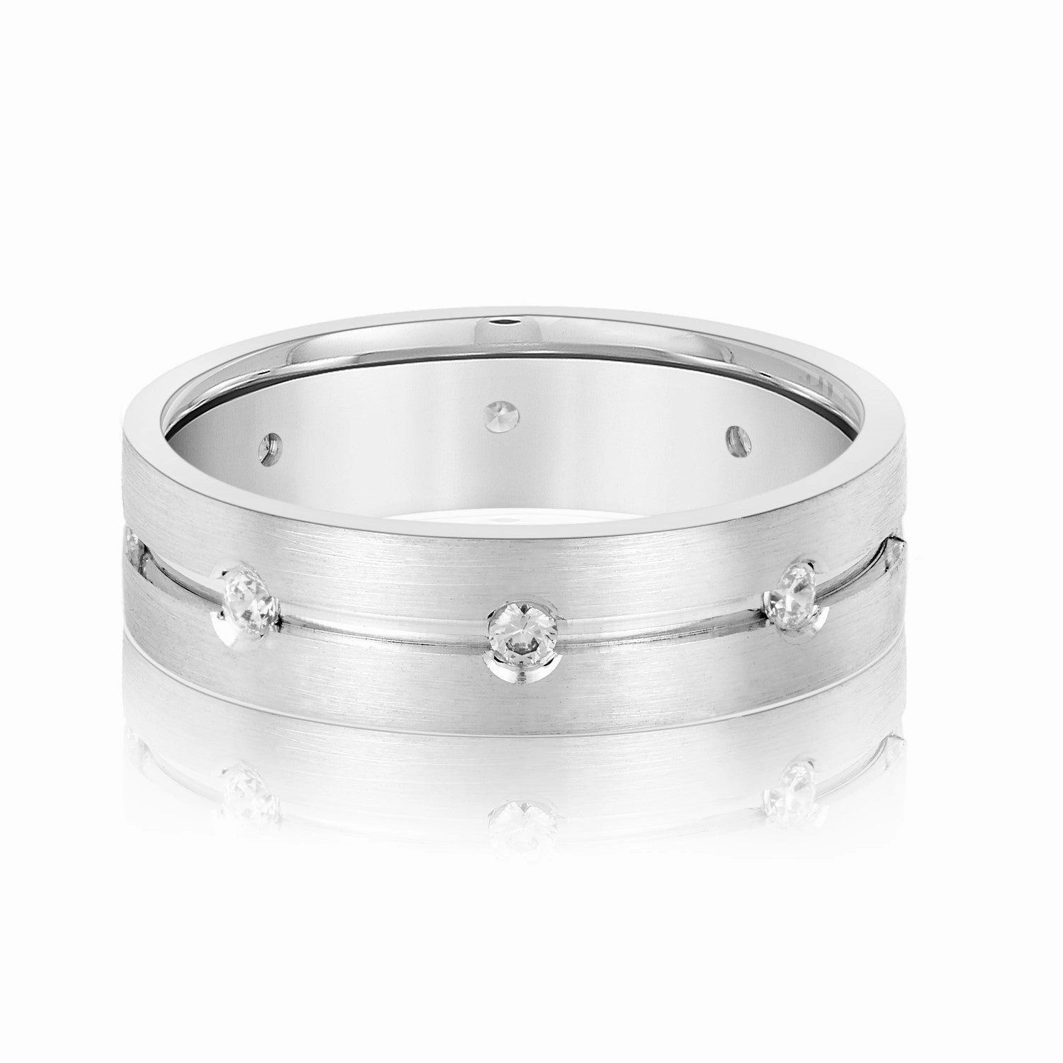 Central Groove Men's Diamond Wedding Band